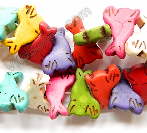 23x13mm Carved Stone Animal Beads-0652-43