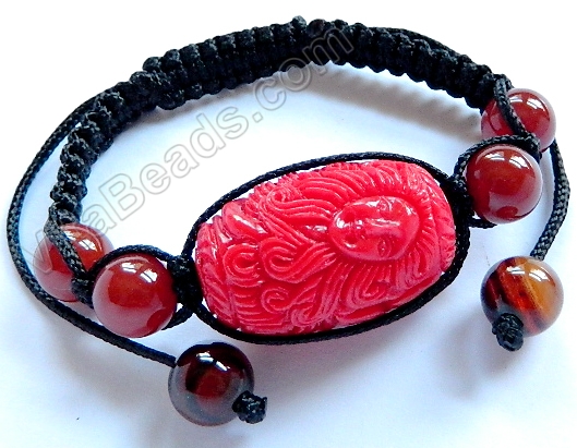Cinnabar Synthetic Cinnabar Bracelet