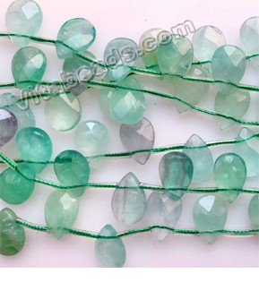18x25mm Faceted Flat Briolette Beads Jade Chalcedony Glass Quartz