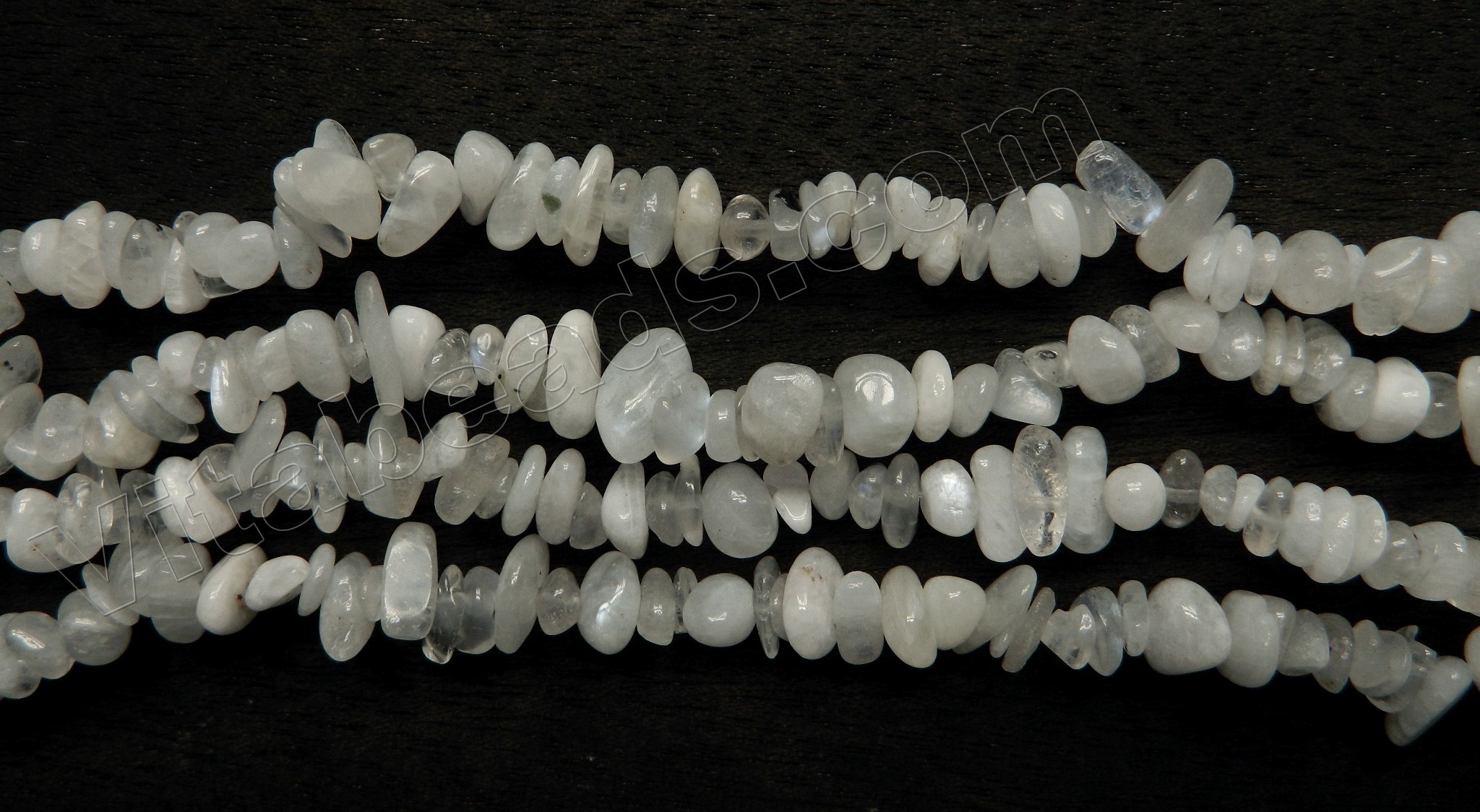 Blue Fire Rainbow Moonstone Gemstone Smooth Nuggets Chips Beaded Long Necklace 